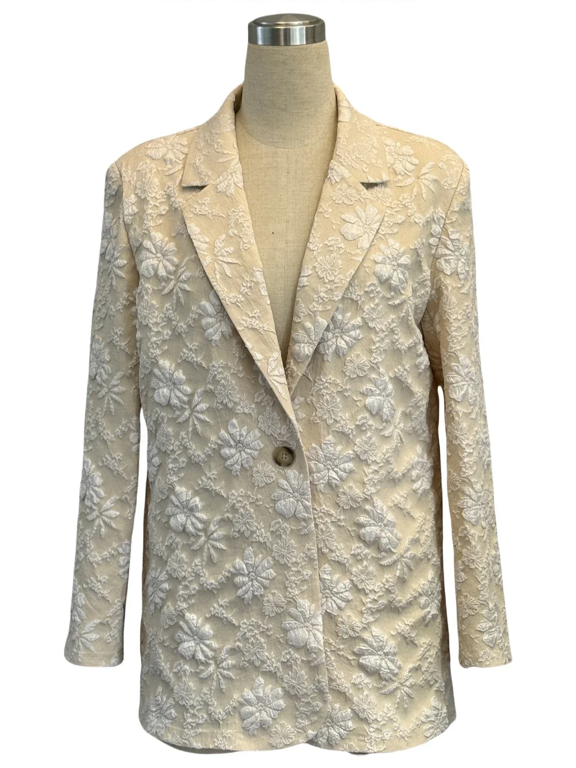 Yaminiya حفلة موضة خريف شتاء جديد بدلة جاكار زر واحد التخسيس مزاجه التنقل سترة العمل الملابس النسائية #6