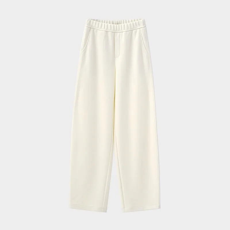 الشتاء صوف مبطن آلة قابل للغسل الصوفية بنطال ذو قصة أرجل واسعة للنساء القصيرة مكافحة الكرة يندبروف الدافئة عالية الخصر بنطلون