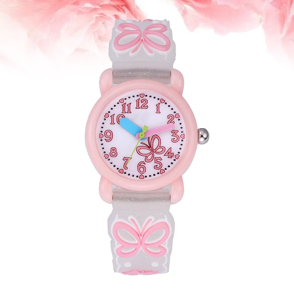 Quartz Wristwatch with 3D Cartoon Design Large Easy-Read Dial Comfortable Non-Toxic Adjustable Fit