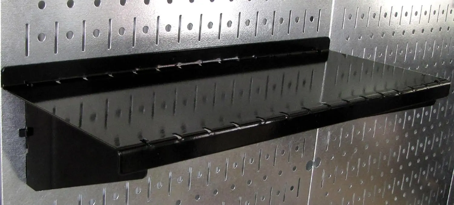 4 ft. Metal Pegboard Tool Storage Kit with Galvanized Board and Black Accessories for Organized Workspace