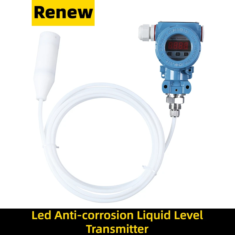 

Anti-corrosion Liquid Level Sensor Acid Alkali Corrosion Resistance Static Pressure Submersible Level Transmitter Gauge 4-20ma