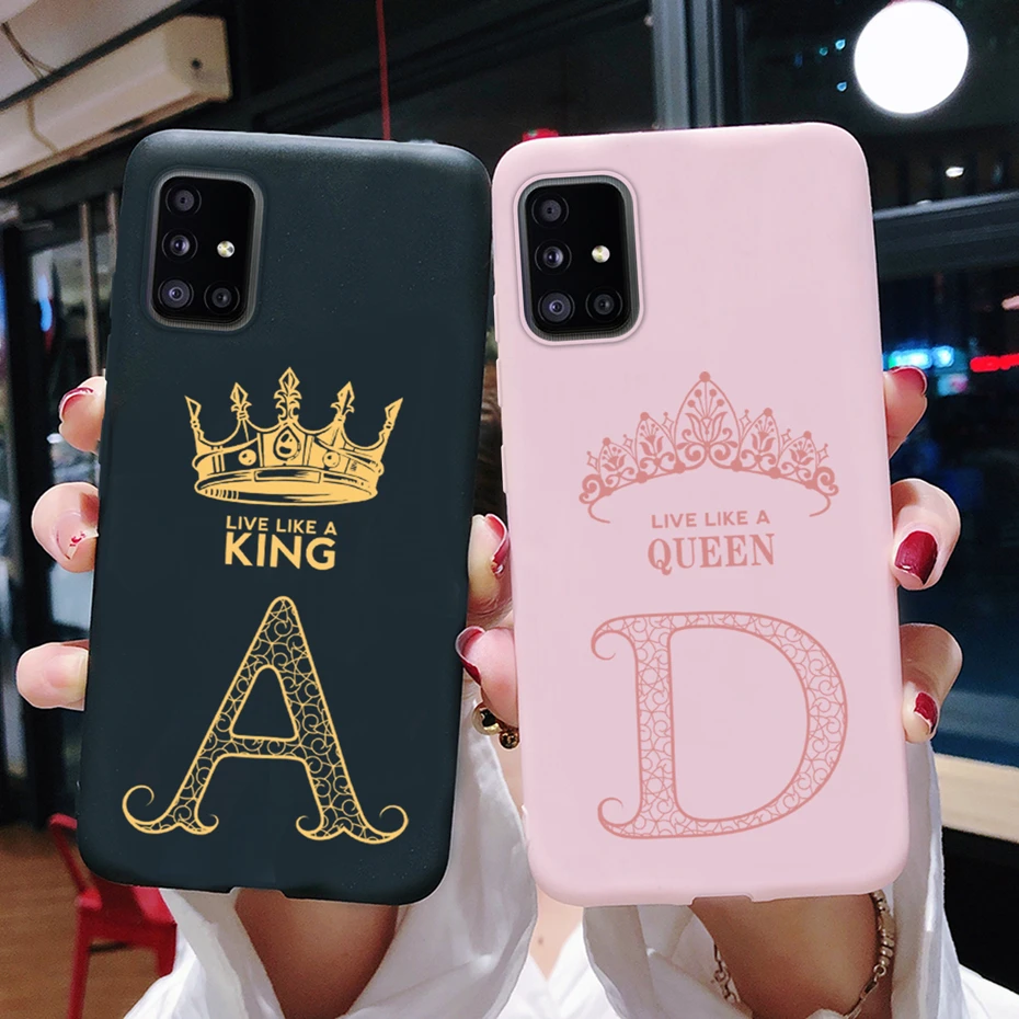 For Samsung Galaxy A51 Case Cover Cute Crown Letters Soft Silicone Phone Case For Samsung Galaxy A71 A715F A515F A 51 71 Covers