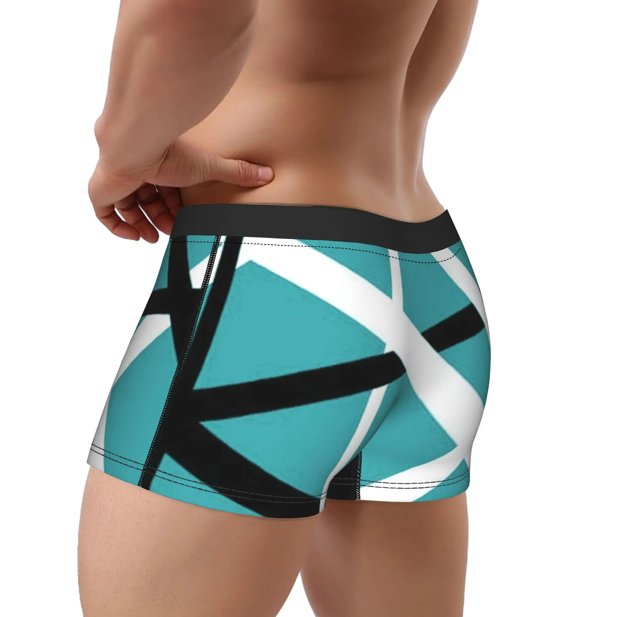 Van Halen Simple Blue Underwear  Breathable Underpants Custom Shorts Briefs For Men 3D Pouch Plus Size Boxershorts