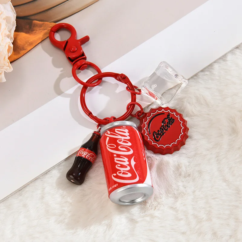 Hot Selling Creative Simulation Coca-Cola Bottle Key Chain Pendant Fashion Trend Bag Pendant Car Key Chain Toy Gift