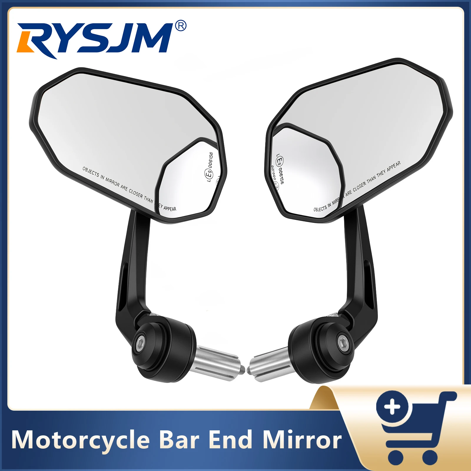 Espelhos Retrovisores Laterais para Guidão de Motocicleta, Espelhos de Visão Traseira para Moto, Espelhos Laterais Esquerdo e Direito, Acessórios para Motocicletas