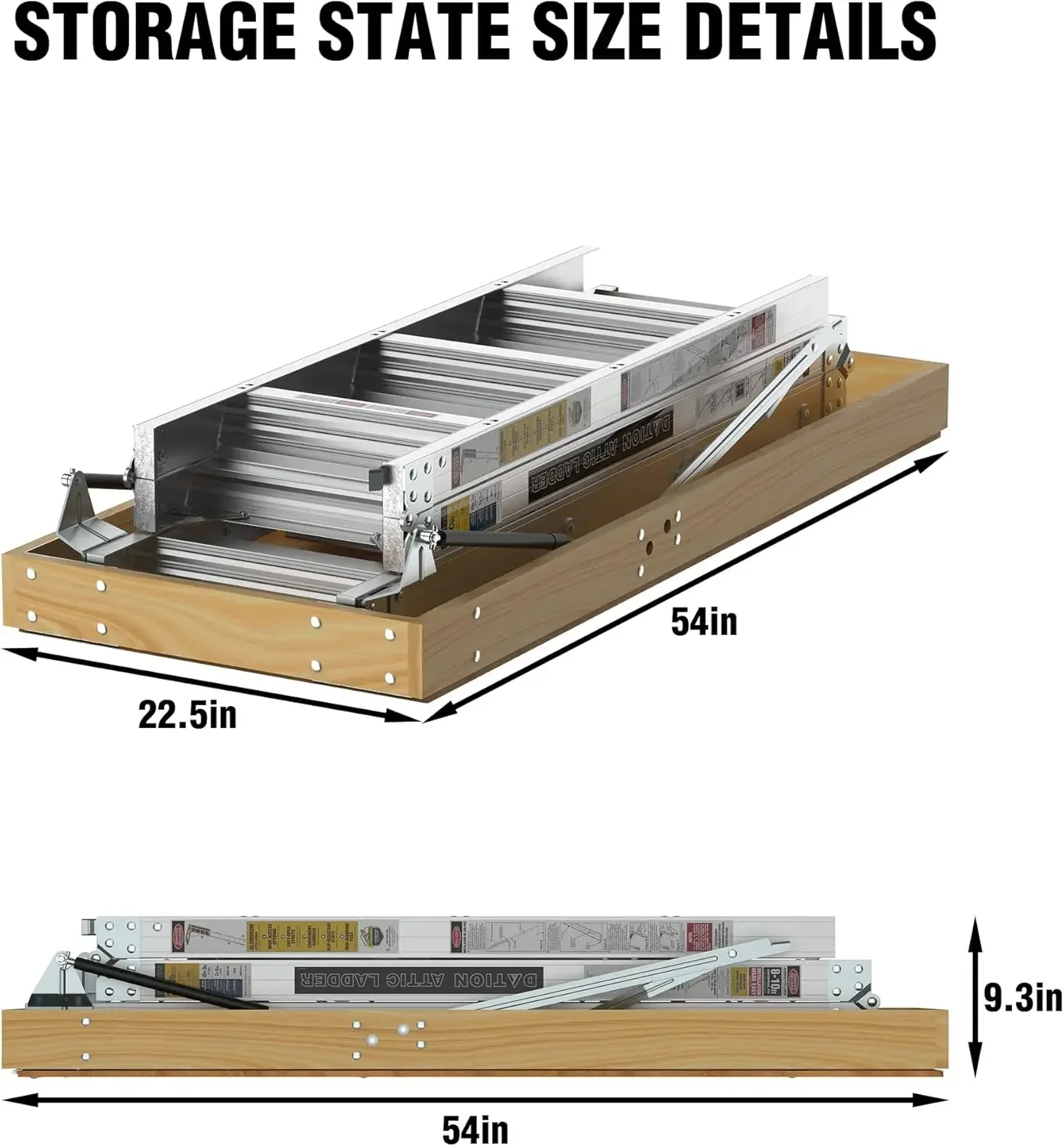 Scaletta per soffitta: leggera e portatile, capacità di 375 libbre, comodo accesso al tuo soffitta, adatta alle altezze di soffitto di 7'8"-10'3", 22