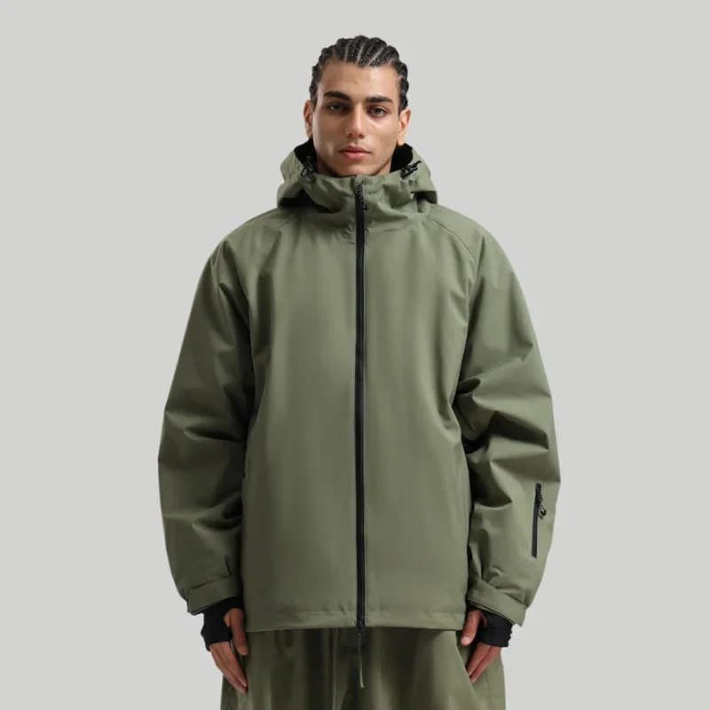 Gsou Snow 2025 Unisex Workwear Ski Jacket Waterproof Windproof Breathable Snowboard Coat Solid Color Anorak for Outdoor Sports