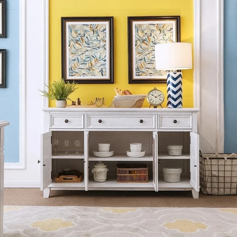 Armadio per ristorante in legno di frassino rurale americano, armadio laterale in legno massello, vecchio armadietto per vino retrò americano