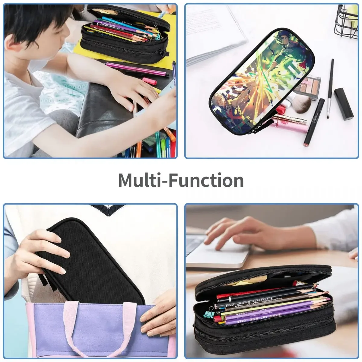 Anime My Hero Academia Federmäppchen mit großem Fassungsvermögen, für Büro, College, Schule, große Aufbewahrungstasche, Beutelhalter, Box-Organizer