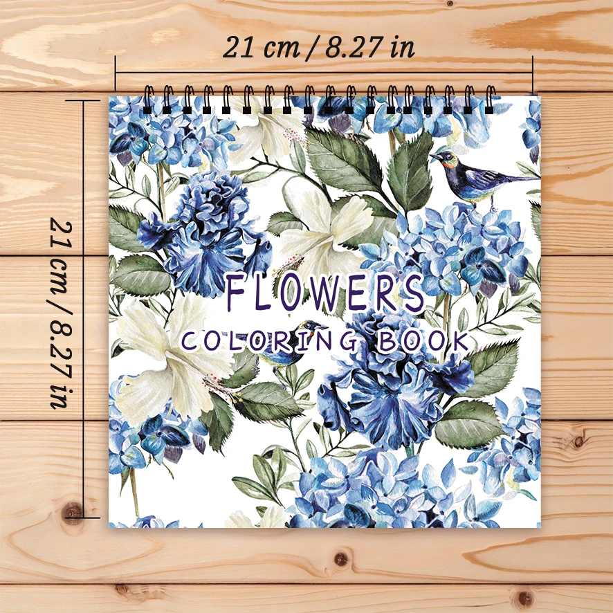 Gorgeous Floral Coloring Book - 8.27 x 8.27 inches 32 pages coloring book - ideal gift for family or friends