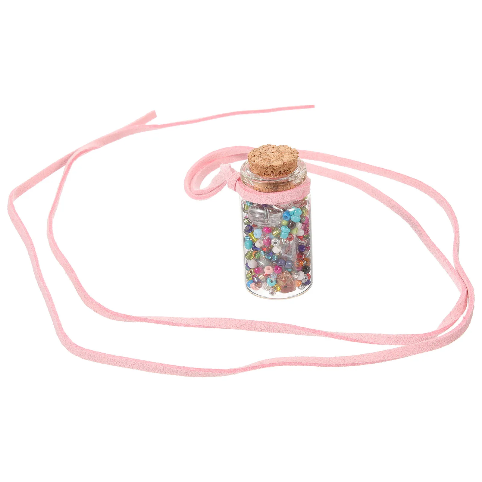 

1Set Glass Wishing Bottles with Beads Small Bottle Charms for Decoration DIY Gifts Home School Kindergarten Creative Activity