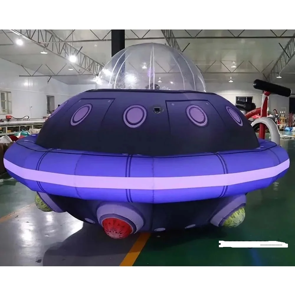 Hanging Giant Inflatable UFO Balloon With Led Lights Inflatable Flying Saucer Air Spaceship Model For Event Party Decoration