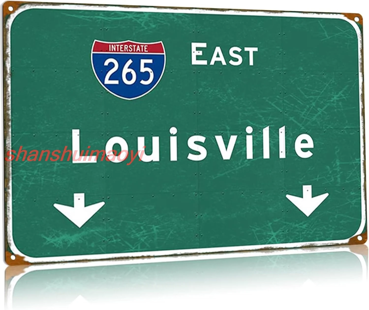 Metal Tin Sign Retro East Louisville Interstate 265 Road Signage Highway Direction Indication Signage Bar Club Restauran SHANSUI