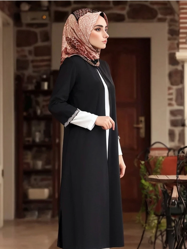 Eid Cardigan musulmano per donna Abaya one Piece Ramadan Abaya donna turchia Kimono Robe marocchino caftano Vestidos 2023