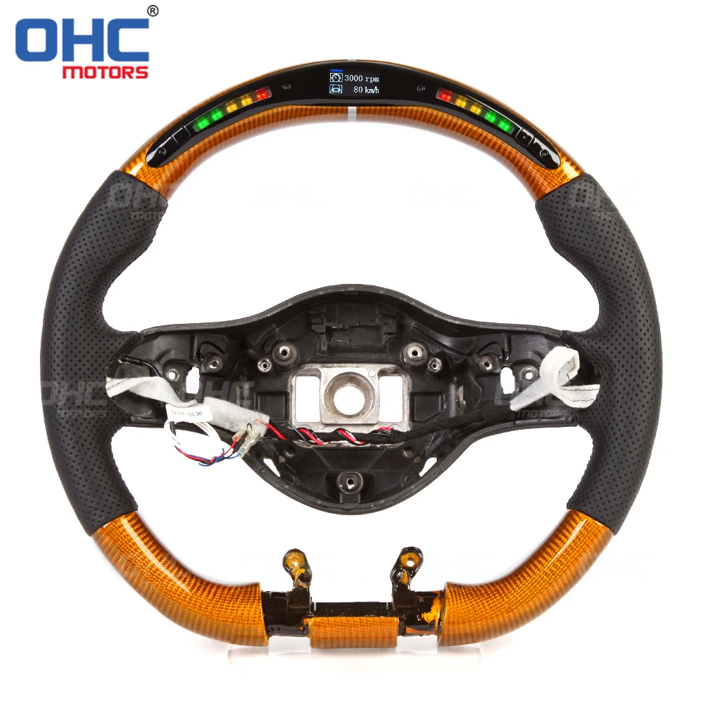 Heated Carbon Fiber Steering Wheel fit For benz AMG GT GLA GLC CLS CLA LED Screen Racing Car Steering Wheel ohc motors