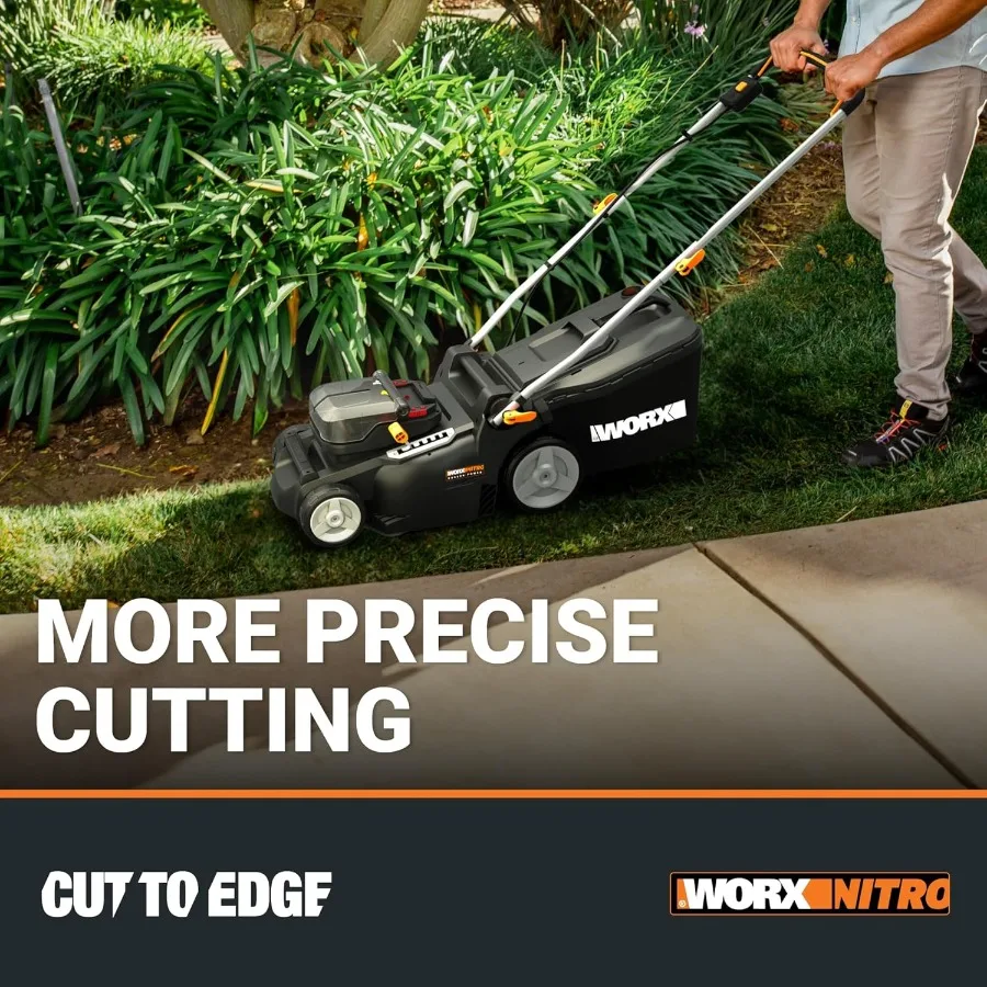 جزازة العشب اللاسلكية 40 فولت 16 مع محرك بدون فرش 2.0 وتقنية Intellicut 2in1 لقطع الكفاءة والحقائب L