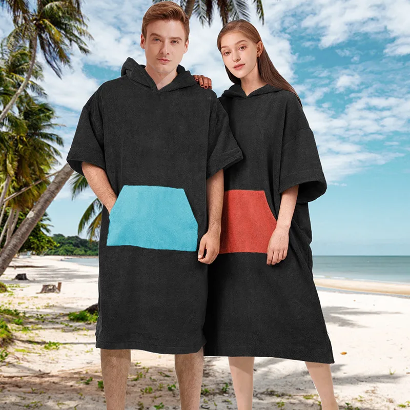 

Hooded Towel Poncho Adult Towel Sleeveless Beach Portable Microfibre Wetsuit Quick Drying Super Soft for Surfing Swimming Diving