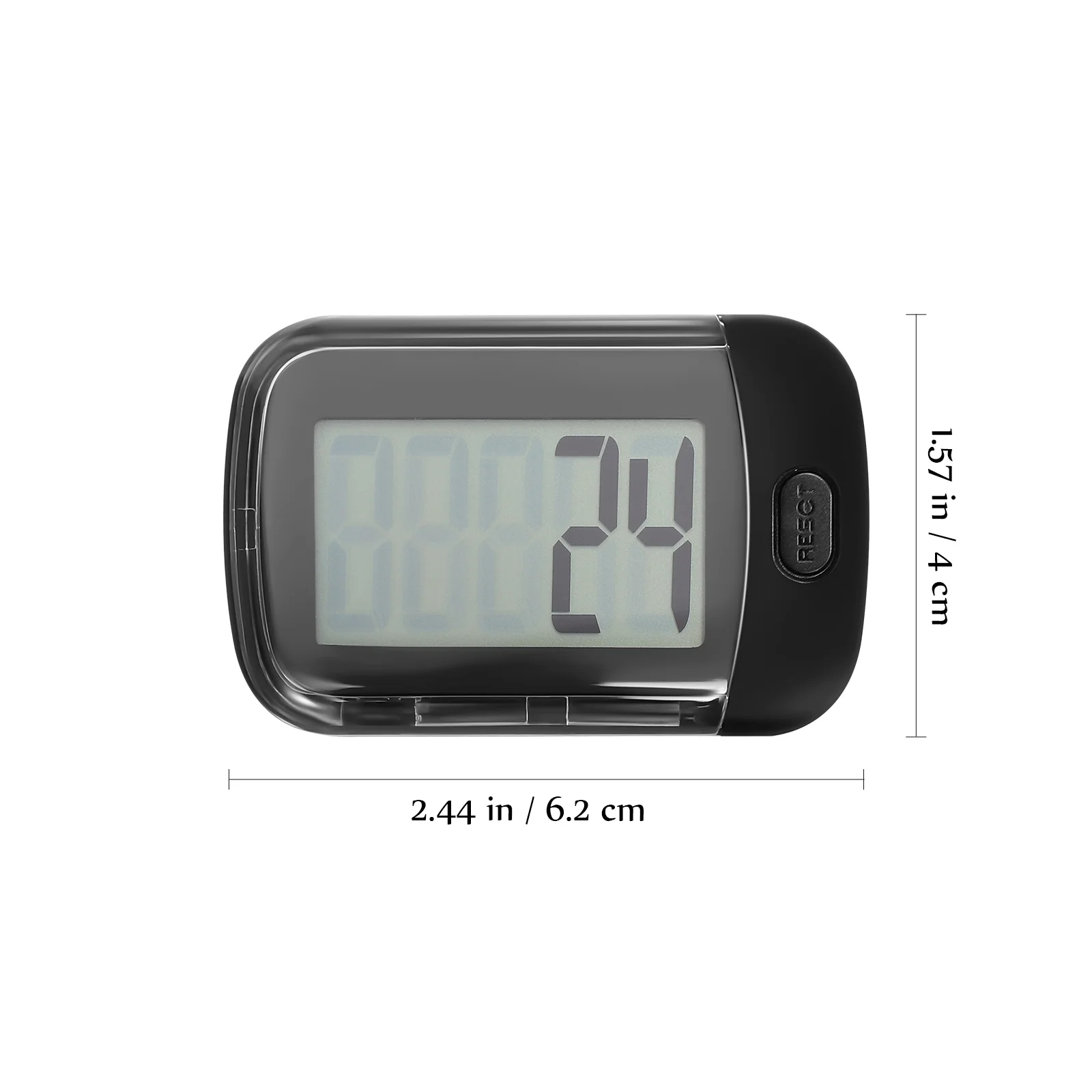 Pedometer with Waist Clip and Lanyard Black Pedometers for Steps Miles Walking Round on Plastic Seniors Elder