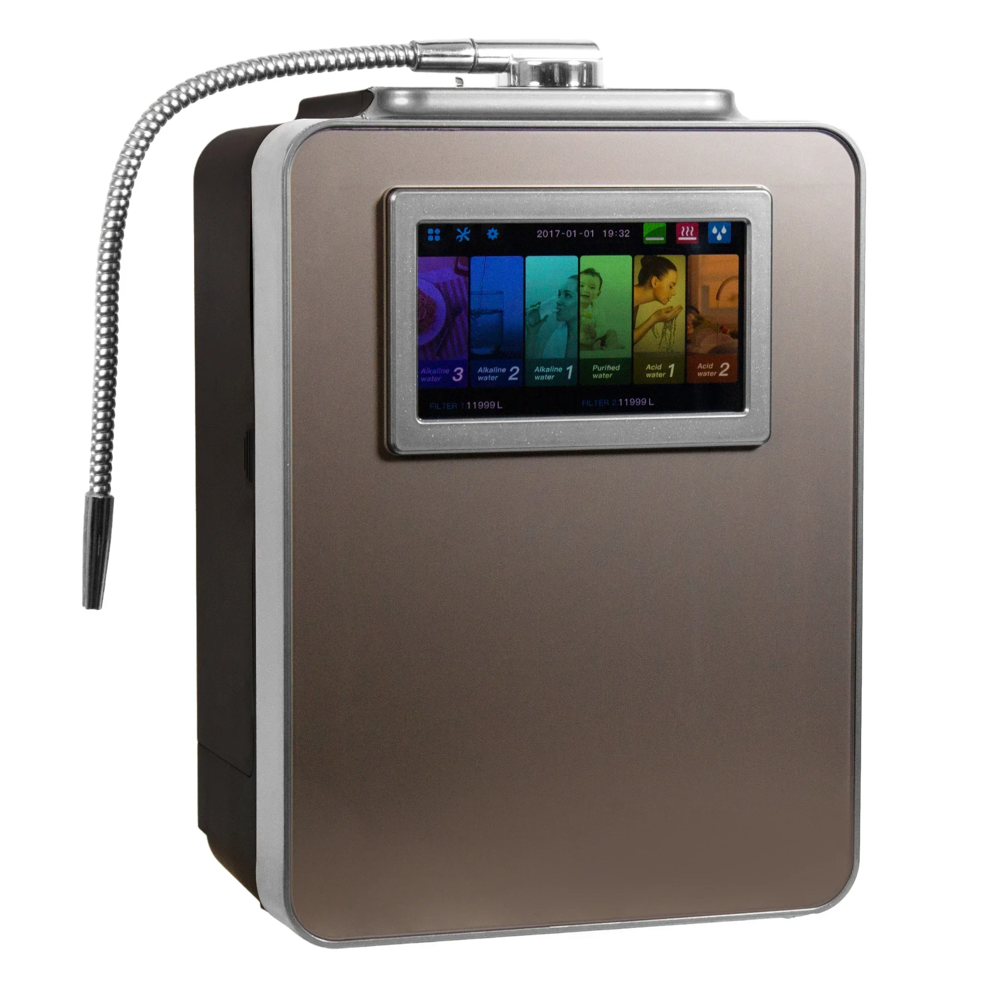 INTRODUCING LATEST EHM959 ABOVE COUNTER EXTREME WATER IONIZER -8 PLATINUM COATED TITANIUM PLATES- ALKALINE WATER