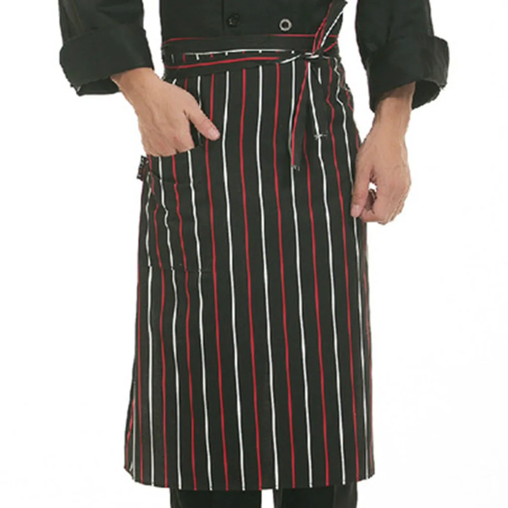 1pc Aprons Half-Length Long Waist Apron Catering Baking Bar Chefs Waiters Uniform Ladies Mens Short Waist Apron Kitchen Supplies