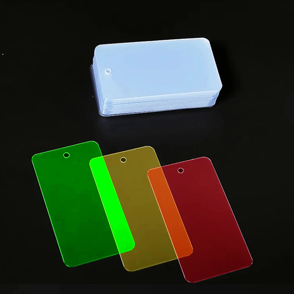 Pre-punched Transparent PVC Blank Cards Printable Writable DIY Base Card Gift Wrapping Tag Commercial Label