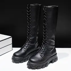 Pu Boots Sexy High Boots Knee-high High Heels For Women Fashion Shoes 2020 Spring Autumn Booties Female Plus Size 35-43