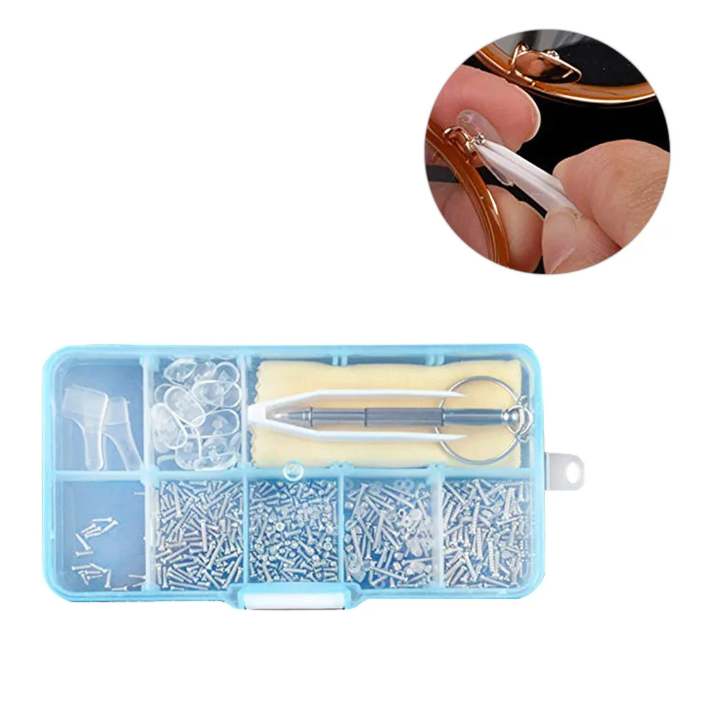 

Glasses Repair Tool Kit 100 Specifications Eyewear Accessories Durable Spring Nose Pads Home Professional Use