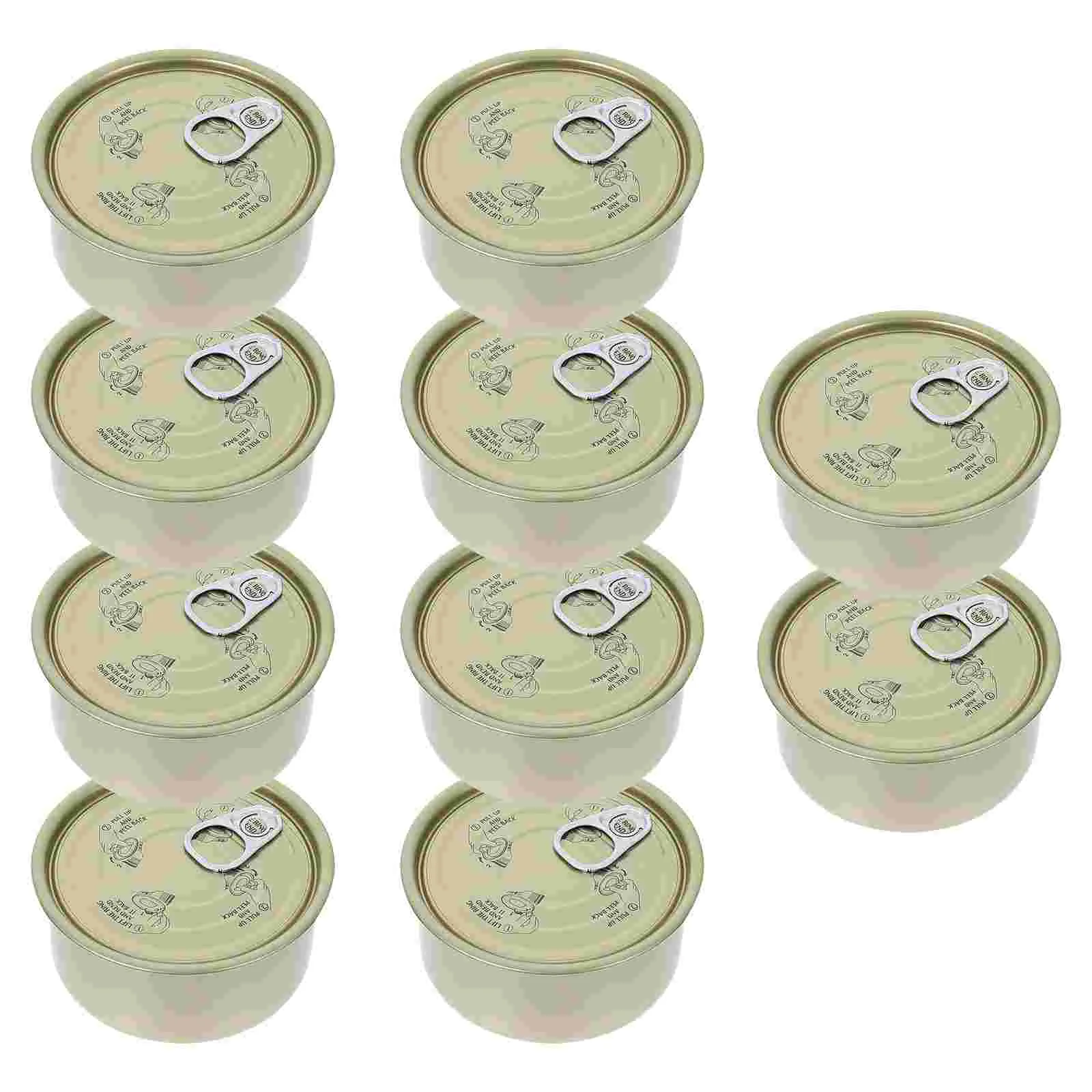 

10 Pcs Tinplate Tea Storage Cans Container for Dog Food Sealed Cake Silver Candy Jar