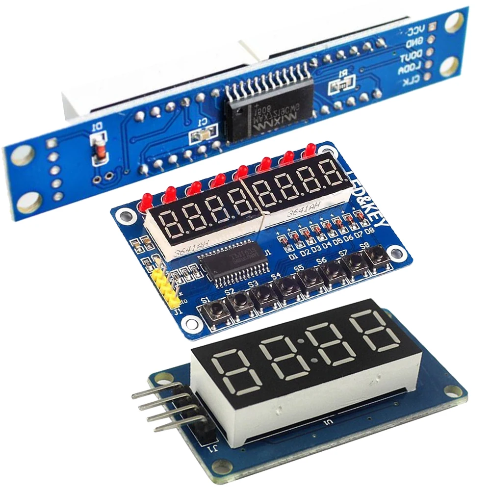 TM1637/TM1638/MAX7219 4/8 Digit Tube Digital LED Display Module for Arduino Clock RED Anode Tube Driver Board