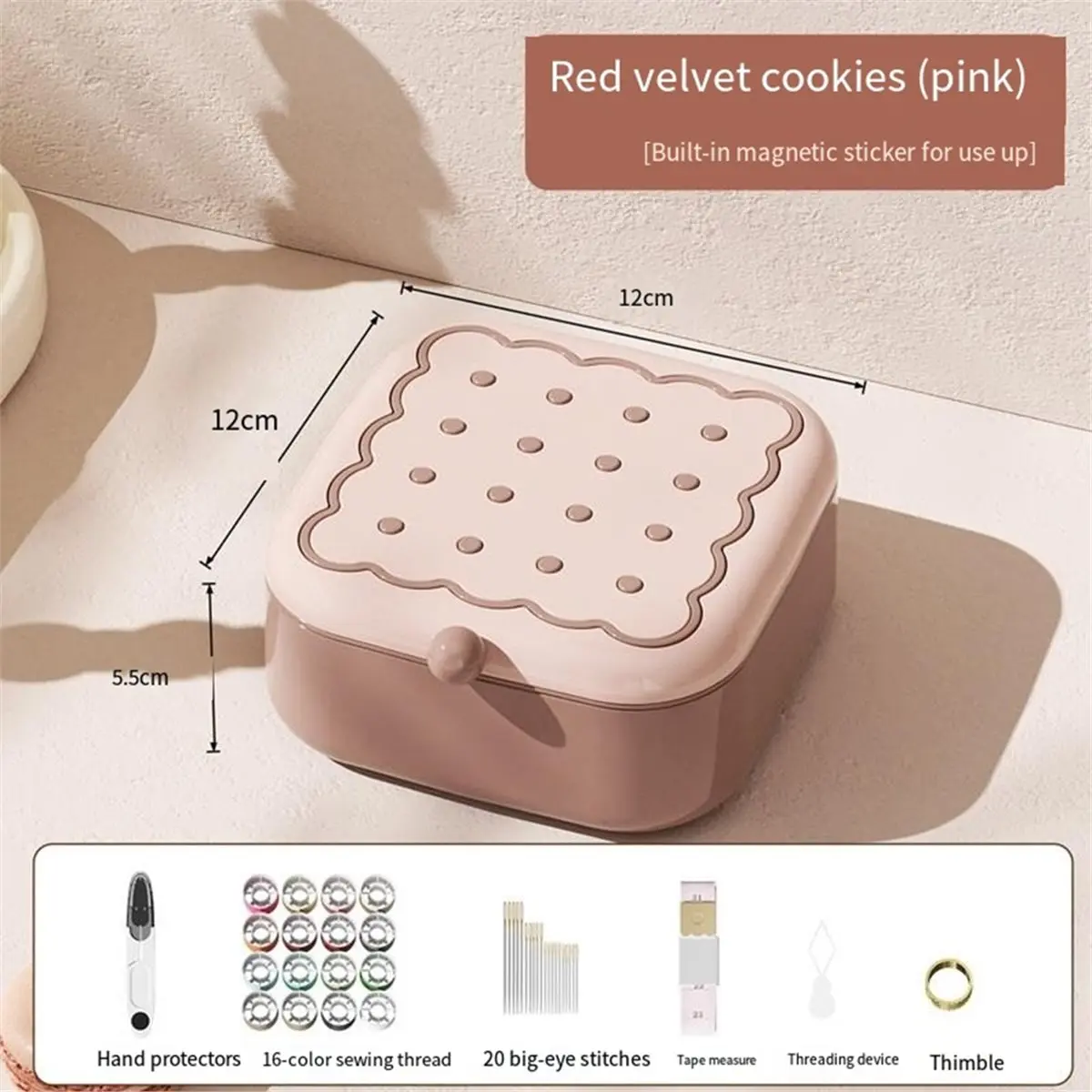 Utility Design Small Sewing Kit Box: Cute Portable 2-Layer Organizer Magnetic Needles and Thread Kits Holder Basic Case