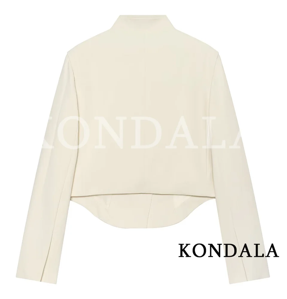 KONDALA Women Commute Elegant Short Blazer New 2026 Spring Fall Trendy Dinner Leisure Blazer Office Lady High Street Chic Blazer