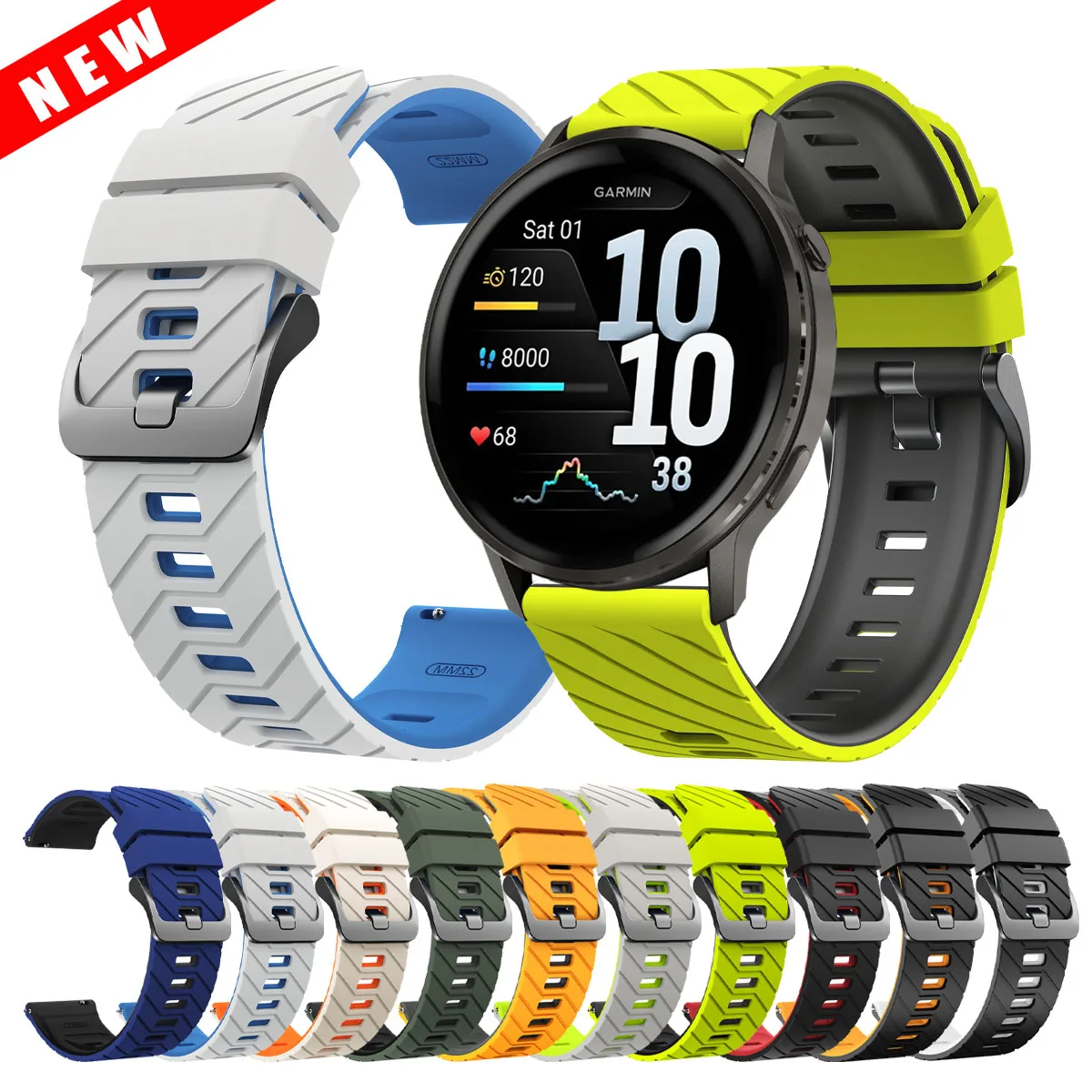 Für Garmin Venu 4 Armband 22 mm Silikonband für Garmin Forerunner 570 47 mm 265 255 Music/Vivoactive 4/Venu 3 2 Armbänder Correa