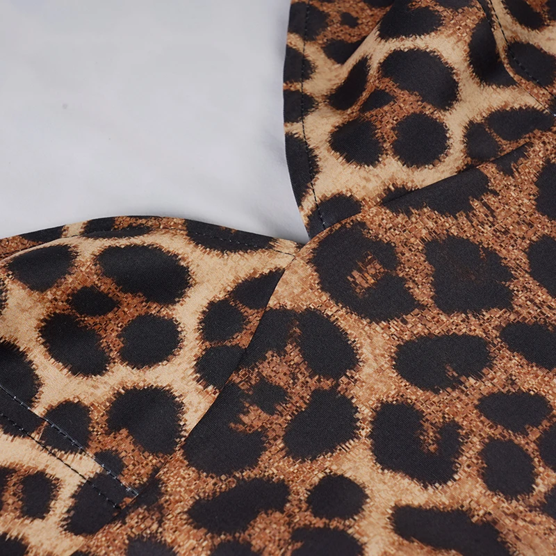 Body sexy aderente con stampa leopardata Body con scollo a V profondo Pagliaccetti a maniche lunghe Donna 2025 Autunno Primavera Moda Streetwear Donna