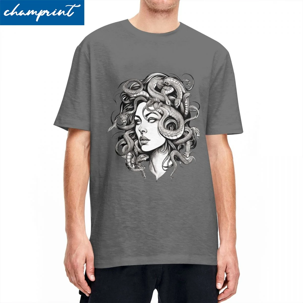 Casual Medusa Greek Goddess T Shirt For Men Women Cotton Short Sleeve O-neck Top Tee