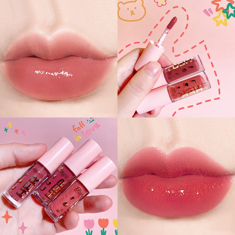 Gia Mirror Lippenstift, feuchtigkeitsspendend, sexy Lippen, praller, langlebig, glänzender Lipgloss, Lippentönung, glänzend, rot, sexy Lippentönung, Damen-Lippen-Make-up