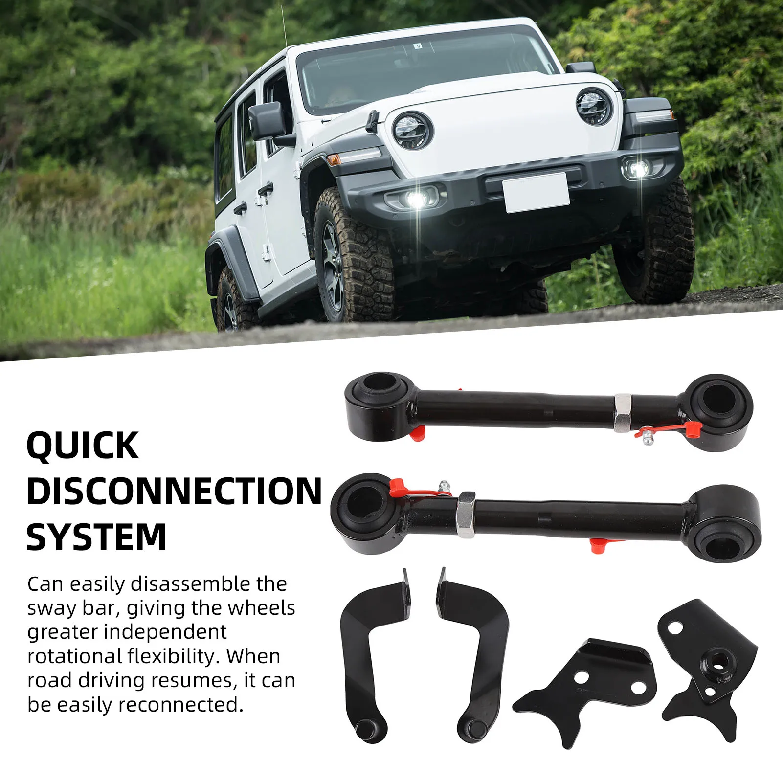 

Front Sway Bar Links Disconnect Front Swaybar Quicker Disconnect System Robust Easy Installation 2.5in - 6in for Vehicles