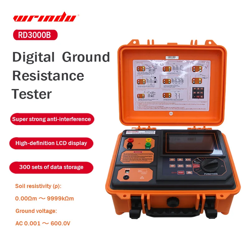 

Gold seller Wrindu Best Equipment for Earth Resistance and Soil Resistivity Testing Ground Portable Earth Resistance Tester