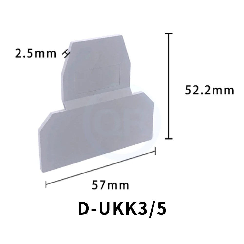 (10 pcs) D-UKK3/5 Double-Layer Terminal Block Cover Plate UKK3 End Cap UKK5 Two-In Two-Out Terminal Cover Plate