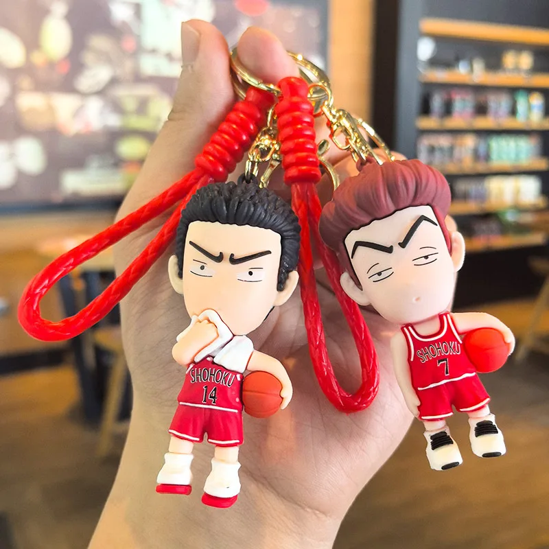 New Slam Dunk Keychain, Sakuragi Hanamichi, and Rukawa Kaede Three-dimensional Figurine From Creative Car Claw Machine