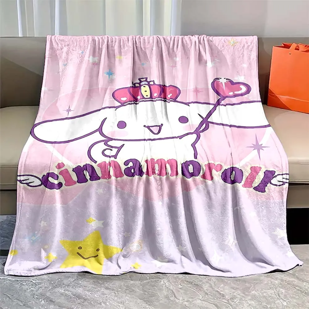 Cinna moroll sanrio niedlich hd gedruckt flanell decke. vier jahreszeiten decke. für sofa, betten, wohnzimmer, reise picknick decke geschenk