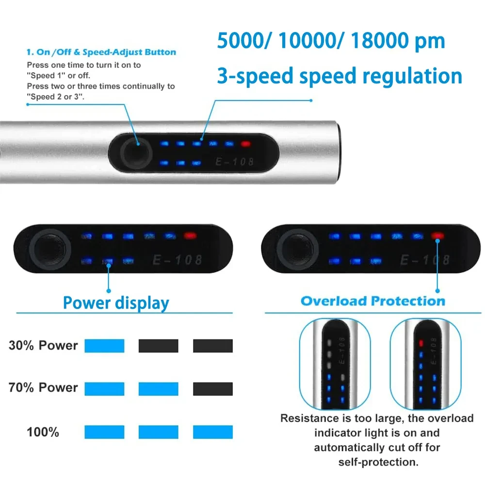 Kit di strumenti rotanti senza fili USB penna per incisione per la lavorazione del legno gioielli fai da te Mini trapano a batteria in vetro metallico