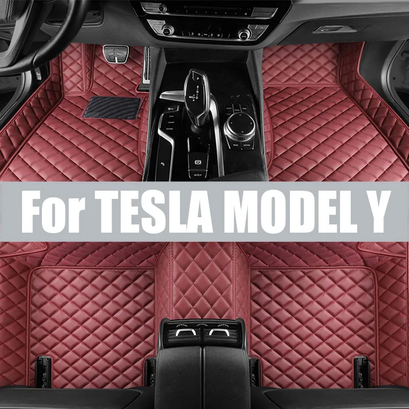 

For TESLA MODEL Y 2019-2023 Auto Car Floor Mats All-Weather TPE Foot Mats Odorless Pad Tray Mat Interior trunk mat