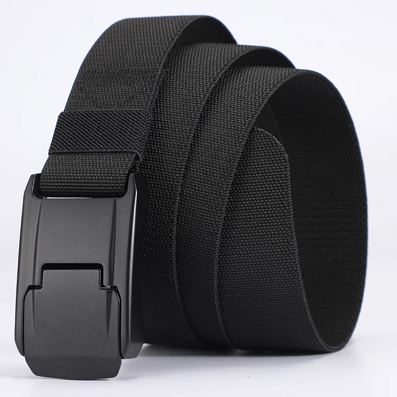 New Stretch Belt For Men and Women Hard Quick Release Buckle Strong Real Nylon Unisex Elastic Belt Overalls Work Belt