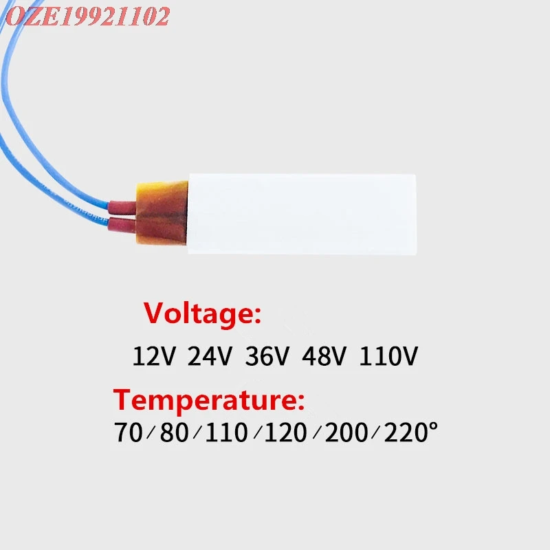 1pc 220V temperatura costante di PTC riscaldatore con Alluminio Borsette 60*21 millimetri 60C 80C 100C 120C 150C 170C 200C 230C 270C 25W 35W-160W