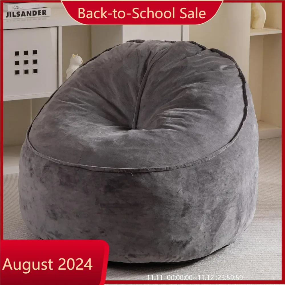 Adult bean bag chair, Sherpa lazy sofa, giant bean bag chair with pockets, living room bean bag sofa, accent chair