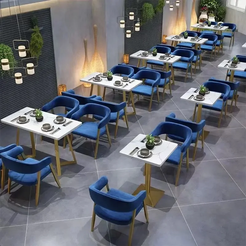 

Restaurant Furniture Hot Selling Light Luxury Dining Furniture Cafe Table and Chair Dessert Restaurant Sofa Booth