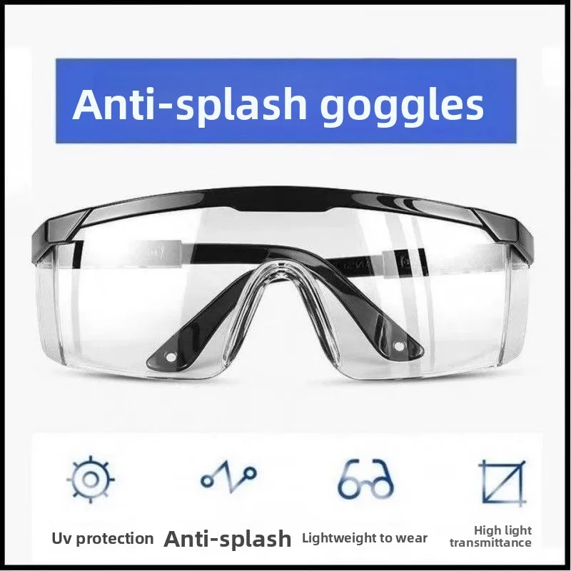 

Unisex Clear Anti-fog Safety Glasses Dustproof Windproof Anti-splash Protective Goggles for Grinding Industrial Work