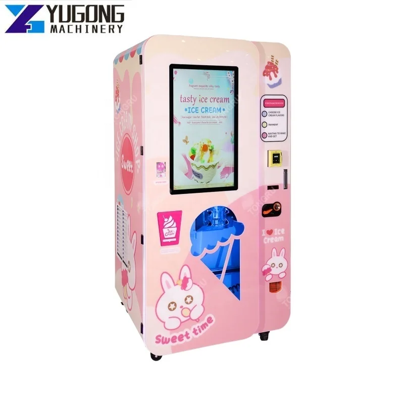 YG Fully Automatic Softserve Ice Cream Maker Vending Small Icecream Making Machines Commercial Mini Ice Cream Machine