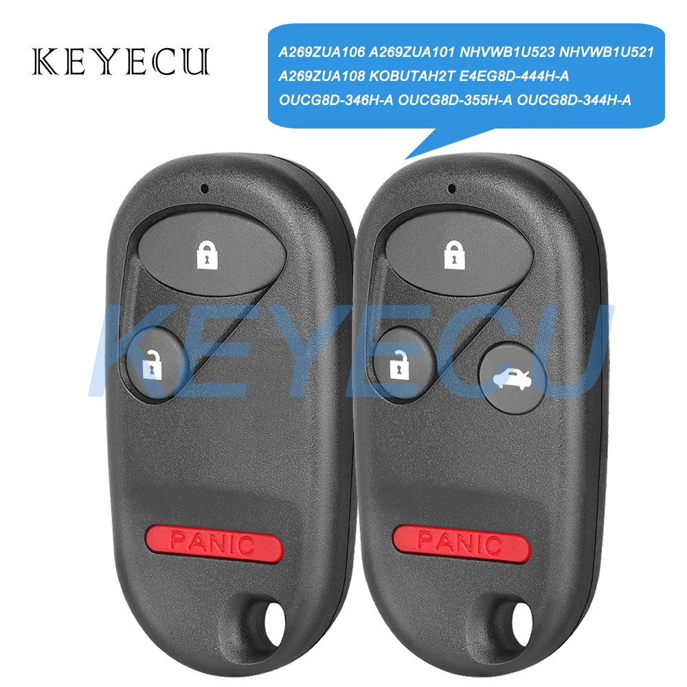 

Keyecu 3 4 Buttons for Acura CL Integra RSX TL RL MDX for Honda Accord Civic CR-V Insight Odyssey Pilot S2000 Remote Car Key Fob