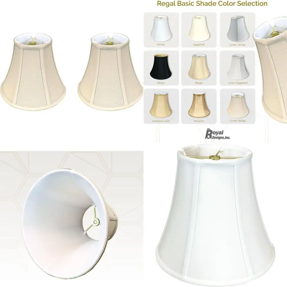 Royal Designs, Inc. BSO-704-14LNBG-2 غطاء المصباح الأساسي True Bell، 7 × 14 × 11.5، بيج كتان، عبوتان